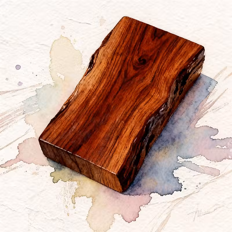 Un rectangle de bois rouge
