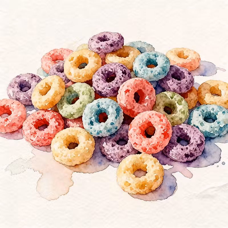 Boucles de céréales colorées