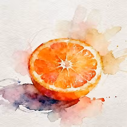 Half of juicy orange alone