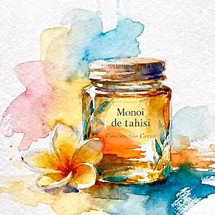 Transparent jar next to yellow flower