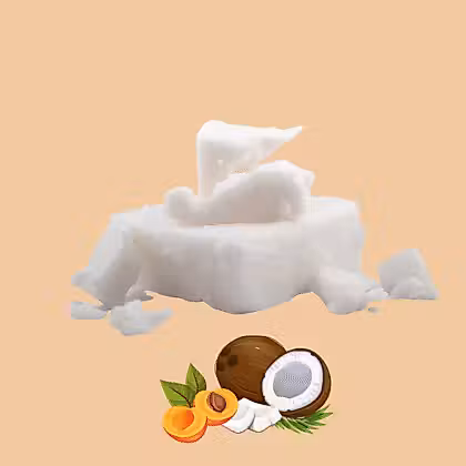 White slab beside coconut and apricot