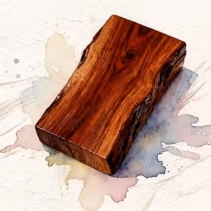 A rectangle of red wood