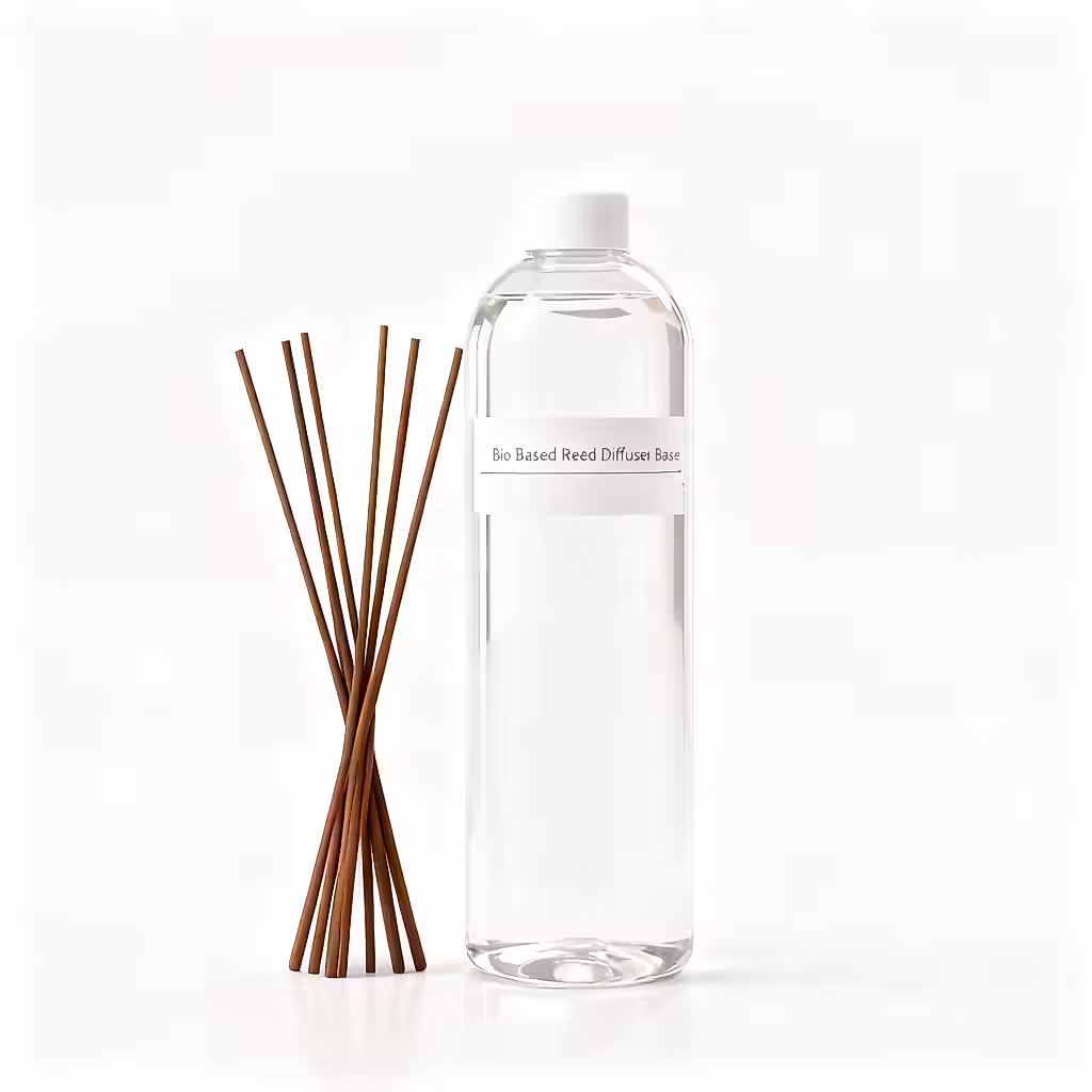 A transparent bottle next to brown sticks