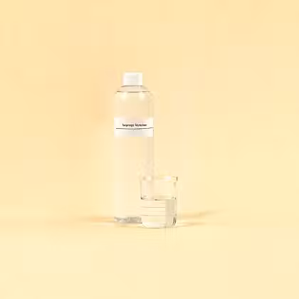 Bottle of transparent liquid