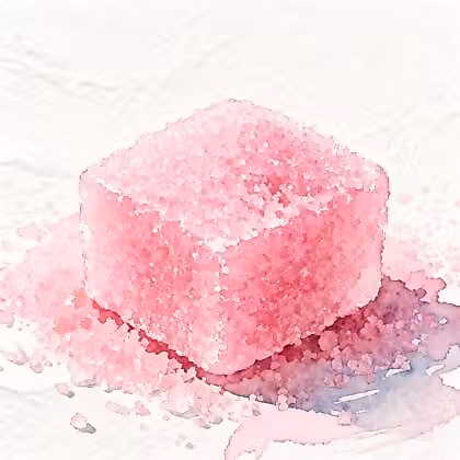 Pink cube piece of sugar