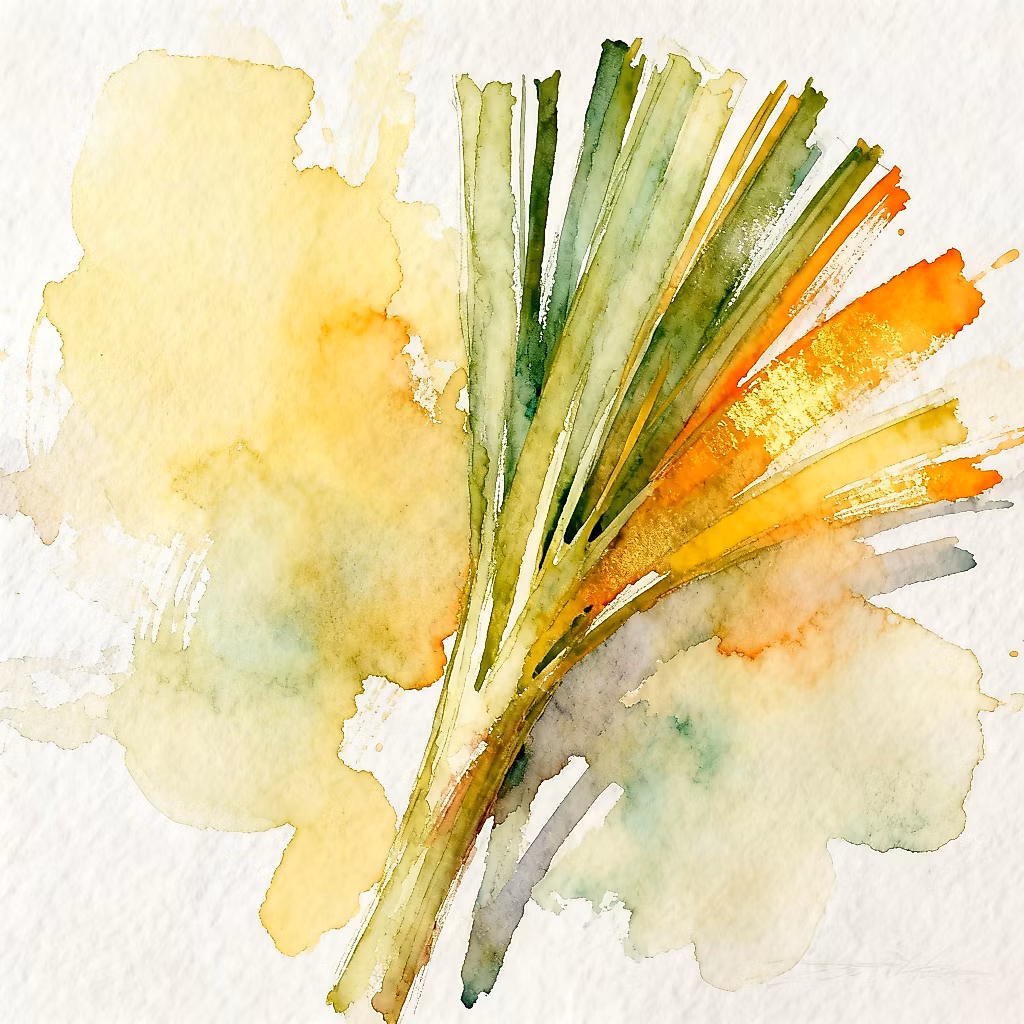 Water color design of citronella with yellow smoke in background