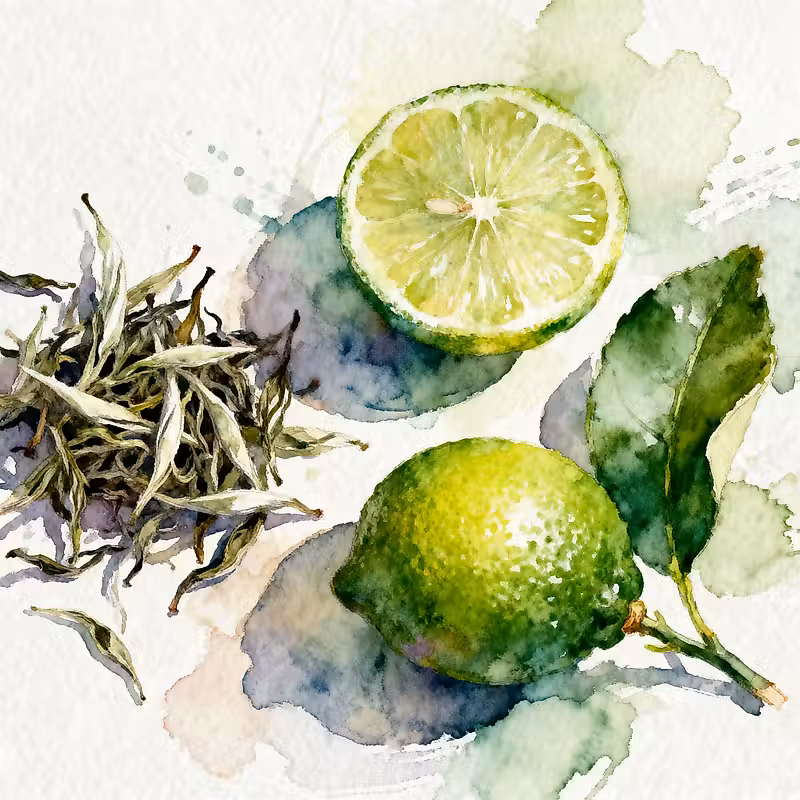 Aquarelle parfumée au thé blanc et à la bergamote avec des couleurs pastel douces