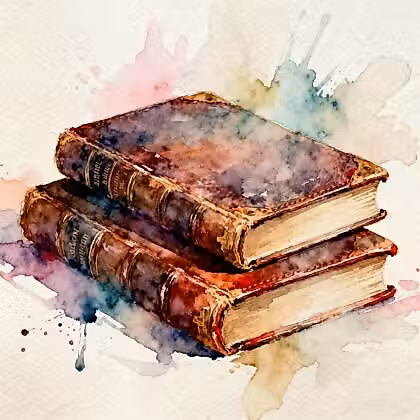 Two old books with leather covers
