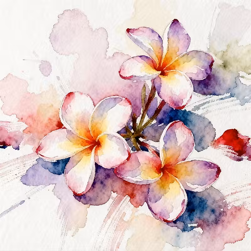Trois fleurs exotiques, couleur rose avec des tons orange et jaune