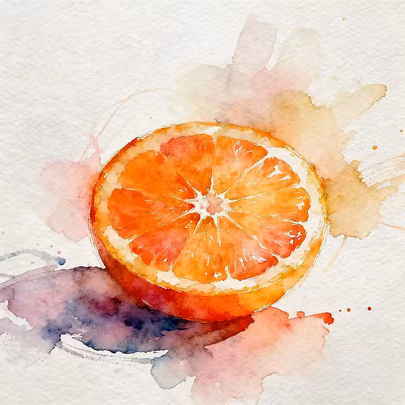 Moitié d'orange juteuse seule