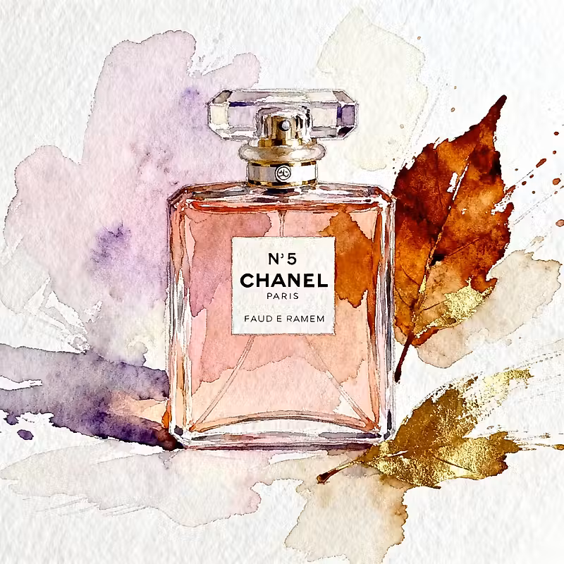 peinture à l'eau d'une bouteille de parfum de luxe